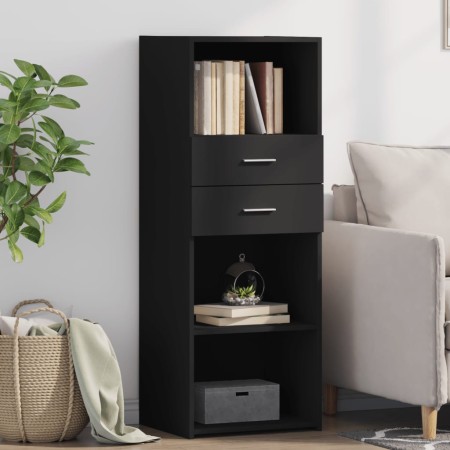 Hoher schwarzer Schrank aus Spanplatte, 45x42,5x124 cm. von , Sideboards - Ref: Foro24-846167, Preis: 80,39 €, Rabatt: %