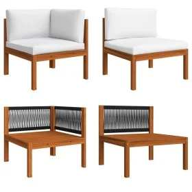 Garden furniture 2 pieces with cushions solid acacia wood by vidaXL, Modular outdoor sofas - Ref: Foro24-312426, Price: 222,9...