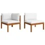Garden furniture 2 pieces with cushions solid acacia wood by vidaXL, Modular outdoor sofas - Ref: Foro24-312426, Price: 220,6...