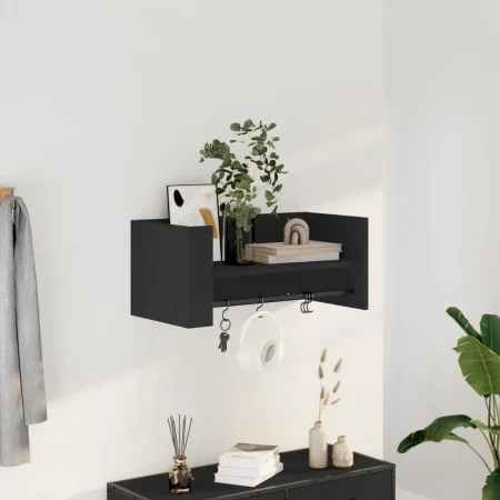Estante de pared madera de ingeniería negro 70,5x35x30,5 cm by , Shelves and shelves - Ref: Foro24-848452, Price: 33,83 €, Di...