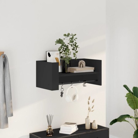 Estante de pared madera de ingeniería negro 70,5x35x30,5 cm von , Regale und Regale - Ref: Foro24-848452, Preis: 34,36 €, Rab...