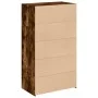 Aparador alto madera de ingeniería roble ahumado 70x41x124 cm by , Sideboards - Ref: Foro24-846408, Price: 78,35 €, Discount: %
