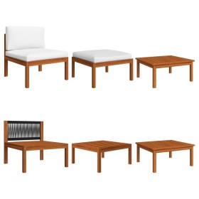 Garden furniture with cushions 3 pieces solid acacia wood by vidaXL, Modular outdoor sofas - Ref: Foro24-312425, Price: 221,1...