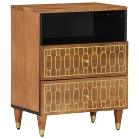 Mesita de noche madera maciza de mango 50x33x62 cm by , Nightstands - Ref: Foro24-358294, Price: 115,23 €, Discount: %