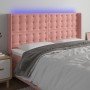 Cabecero con LED de terciopelo rosa 163x16x118/128 cm en Cabeceros y pies de cama | Comprar online en Foro24