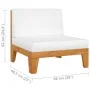 Zentrales Sofa und Kissen cremeweißes Akazienholz von vidaXL, Modulare Sofas für den Außenbereich - Ref: Foro24-312150, Preis...