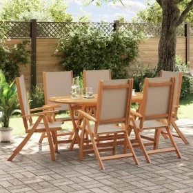 Garten-Esszimmer-Set, 7-teilig, Massivholz Akazie und Textilene von , Gartensets - Ref: Foro24-3279312, Preis: 641,87 €, Raba...