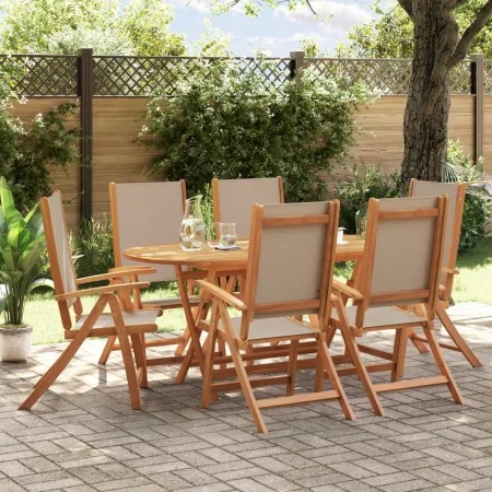 Juego comedor de jardín 7 pzas madera maciza acacia y textileno de , Conjuntos de jardín - Ref: Foro24-3279312, Precio: 655,7...