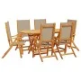 Juego comedor de jardín 7 pzas madera maciza acacia y textileno de , Conjuntos de jardín - Ref: Foro24-3279312, Precio: 655,7...