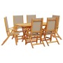 Juego comedor de jardín 7 pzas madera maciza acacia y textileno by , Garden sets - Ref: Foro24-3279312, Price: 688,62 €, Disc...