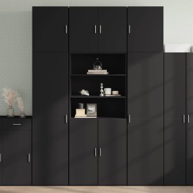 Aparador alto madera de ingeniería negro 80x42,5x249 cm by , Sideboards - Ref: Foro24-3281358, Price: 276,03 €, Discount: %