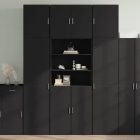 Schwarzer Hochschrank aus Ingenieurholz 80x42,5x249 cm von , Sideboards - Ref: Foro24-3281358, Preis: 285,46 €, Rabatt: %