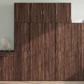 Aparador alto madera de ingeniería marrón roble 80x42,5x249 cm by , Sideboards - Ref: Foro24-3281370, Price: 258,25 €, Discou...