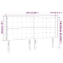 Cabecero con LED de terciopelo gris oscuro 203x16x118/128 cm