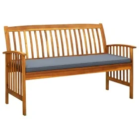 Garden bench with cushion solid acacia wood 147 cm by vidaXL, garden benches - Ref: Foro24-312135, Price: 173,74 €, Discount: %