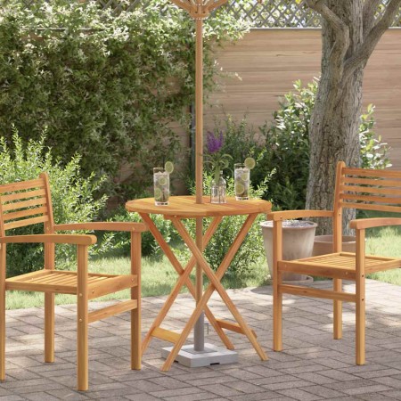Mesa jardín plegable madera maciza de eucalipto Ø60x75 cm