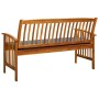 Banco de jardín con cojín madera maciza de acacia 147 cm de vidaXL, Bancos de jardín - Ref: Foro24-312135, Precio: 176,81 €, ...