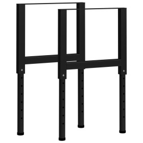 Estructura de banco de trabajo 2 uds metal 55x(69-95,5)cm negro