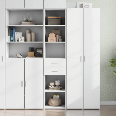 Aparador de madera de ingeniería blanco 40x42,5x185 cm by , Sideboards - Ref: Foro24-3281441, Price: 131,15 €, Discount: %