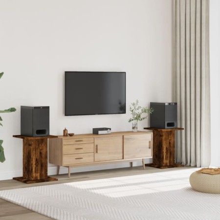 Soportes altavoces 2 uds madera roble ahumado 30x30x60 cm de , Soportes para altavoces - Ref: Foro24-852658, Precio: 48,56 €,...