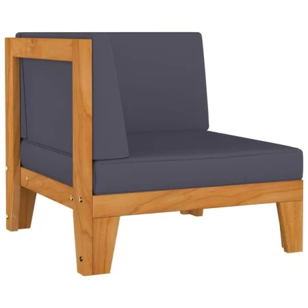 Sectional Corner Sofa and Cushions Dark Gray Acacia Wood by vidaXL, Modular outdoor sofas - Ref: Foro24-312149, Price: 131,78...