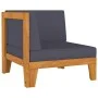 Sectional Corner Sofa and Cushions Dark Gray Acacia Wood by vidaXL, Modular outdoor sofas - Ref: Foro24-312149, Price: 131,78...