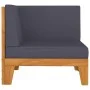 Sectional Corner Sofa and Cushions Dark Gray Acacia Wood by vidaXL, Modular outdoor sofas - Ref: Foro24-312149, Price: 131,78...