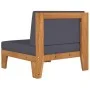 Sectional Corner Sofa and Cushions Dark Gray Acacia Wood by vidaXL, Modular outdoor sofas - Ref: Foro24-312149, Price: 131,78...