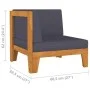 Sectional Corner Sofa and Cushions Dark Gray Acacia Wood by vidaXL, Modular outdoor sofas - Ref: Foro24-312149, Price: 131,78...