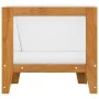Sofá de esquina seccional y cojines blanco crema madera acacia by vidaXL, Modular outdoor sofas - Ref: Foro24-312148, Price: ...