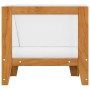 Sofá de esquina seccional y cojines blanco crema madera acacia von vidaXL, Modulare Sofas für den Außenbereich - Ref: Foro24-...