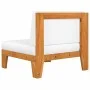 Sofá de esquina seccional y cojines blanco crema madera acacia by vidaXL, Modular outdoor sofas - Ref: Foro24-312148, Price: ...