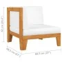 Sofá de esquina seccional y cojines blanco crema madera acacia by vidaXL, Modular outdoor sofas - Ref: Foro24-312148, Price: ...