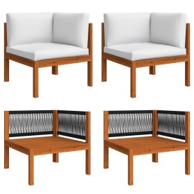 Garden corner sofas 2 pcs solid acacia wood and cushions by vidaXL, Modular outdoor sofas - Ref: Foro24-312424, Price: 205,95...