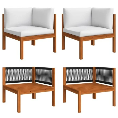 Garden corner sofas 2 pcs solid acacia wood and cushions by vidaXL, Modular outdoor sofas - Ref: Foro24-312424, Price: 265,76...
