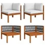 Garden corner sofas 2 pcs solid acacia wood and cushions by vidaXL, Modular outdoor sofas - Ref: Foro24-312424, Price: 265,76...