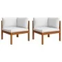 Garden corner sofas 2 pcs solid acacia wood and cushions by vidaXL, Modular outdoor sofas - Ref: Foro24-312424, Price: 265,76...