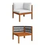 Garden corner sofas 2 pcs solid acacia wood and cushions by vidaXL, Modular outdoor sofas - Ref: Foro24-312424, Price: 265,76...