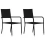 Sillas comedor de jardín apilables 2 uds ratán sintético negro de , Sillas de jardín - Ref: Foro24-318718, Precio: 51,32 €, D...