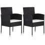 Sillas de jardín con cojines crema 2 uds ratán sintético negro de , Sillas de jardín - Ref: Foro24-318724, Precio: 94,02 €, D...