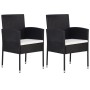 Sillas de jardín con cojines crema 2 uds ratán sintético negro by , Garden chairs - Ref: Foro24-318724, Price: 98,82 €, Disco...