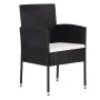 Sillas de jardín con cojines crema 2 uds ratán sintético negro de , Sillas de jardín - Ref: Foro24-318724, Precio: 94,02 €, D...