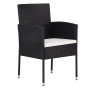 Sillas de jardín con cojines crema 2 uds ratán sintético negro by , Garden chairs - Ref: Foro24-318724, Price: 98,82 €, Disco...