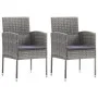 Gartenstühle mit grauen Kissen, 2 Stück, graues Kunststoffrattan von , Gartenstühle - Ref: Foro24-318705, Preis: 106,25 €, Ra...