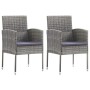 Sillas de jardín con cojines grises 2 uds ratán sintético gris by , Garden chairs - Ref: Foro24-318705, Price: 88,23 €, Disco...