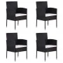 Sillas de jardín con cojines crema 4 uds ratán sintético negro de , Sillas de jardín - Ref: Foro24-318707, Precio: 190,97 €, ...