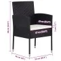 Sillas de jardín con cojines crema 4 uds ratán sintético negro de , Sillas de jardín - Ref: Foro24-318707, Precio: 190,97 €, ...