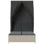 Tumbona doble con techo y cortinas ratán sintético gris claro by , Loungers - Ref: Foro24-368104, Price: 262,19 €, Discount: %