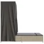 Tumbona doble con techo y cortinas ratán sintético gris claro de , Tumbonas - Ref: Foro24-368104, Precio: 292,19 €, Descuento: %