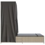 Tumbona doble con techo y cortinas ratán sintético gris claro by , Loungers - Ref: Foro24-368104, Price: 262,19 €, Discount: %